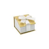 Gold and White Magnetic Ribbon Jewelry Ring Boxes