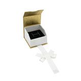 Gold and White Magnetic Ribbon Jewelry Ring Boxes