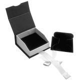 Black and White Magnetic Ribbon Jewelry Earring or Pendant Boxes