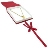 Red and White Magnetic Ribbon Jewelry Necklace Gift Boxes