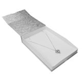 Silver and White Magnetic Ribbon Jewelry Necklace Gift Boxes