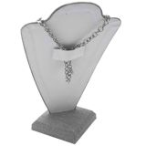 Grey Linen 2 Piece Jewelry Necklace or Chain Display