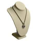 Beige Linen Jewelry Necklace Bust, Neck Form Display, 11