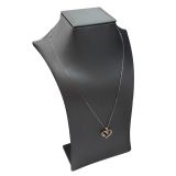 Black Leatherette Square Neck Form Jewelry Necklace Display Bust, 10-1/2