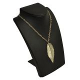 Black Leatherette Fold-able Jewelry Necklace Display Stand,  8-1/4