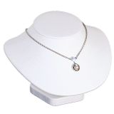 White Leatherette Jewelry Necklace Display Bust | Gems on Display