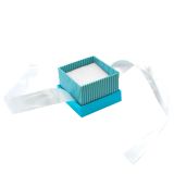 Aqua Striped with White Ribbon Jewelry Ring Boxes