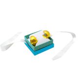 Aqua Striped with White Ribbon Jewelry Pendant or Earring Boxes