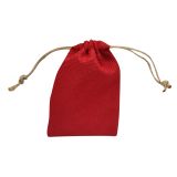 Red Burlap Drawstring Gift Pouches, 12 Per Pack