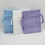 Assorted Color Burlap Drawstring Gift Pouches, 3