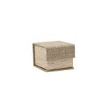 Brown Burlap and Faux Natural Wood Jewelry Ring Boxes