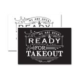Ready For Takeout Business Store Front Window Restaurant Sign