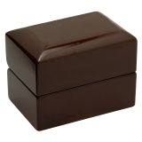 Premium Brown Veneer Dual Jewelry Ring Box