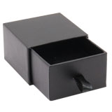 Matte Black Paper Slider Ring Box 