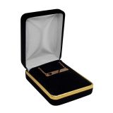 Black Velvet Jewelry Earring and Pendant Boxes with Gold Trim