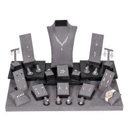 27 Piece Jewelry Display Set With Black Trim