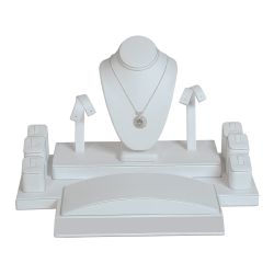 10-Piece White Jewelry Showcase Display Set