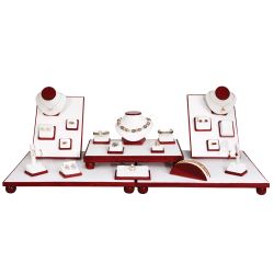 23-Piece Red & White Magnetic Jewelry Display Set 