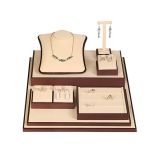 Luxury Beige & Brown Jewelry Display Set 28 Pieces
