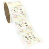 This label image depicts a roll label configuration. These labels are available in a roll and sheet.