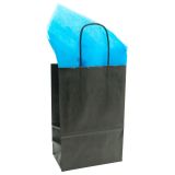 Black Kraft Paper Gift Shopping Bag with Handle, 9-3/4