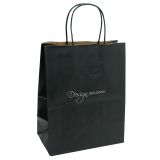 Black Kraft Paper Gift Shopping Bag with Handle, 12-1/4 x 4-3/4 x 15-3/4
