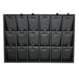 18 Compartment Black Leatherette Jewelry Pendant Display Tray