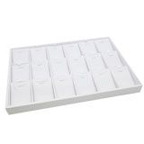 18 Compartment White Leatherette Jewelry Pendant Display Tray