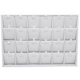 24 Compartment White Leatherette Jewelry Pendant Display Tray