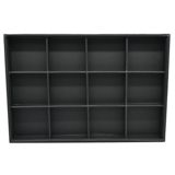 12 Compartment Black Leatherette Jewelry Showcase Display Tray