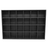 24 Compartment Black Leatherette Jewelry Showcase Display Tray