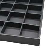 24 Compartment Black Leatherette Jewelry Showcase Display Tray