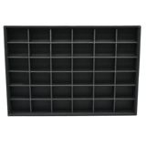 36 Compartment Black Leatherette Jewelry Showcase Display Tray