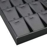 Black Leatherette Jewelry Pendant and Ring Combination Showcase Display Tray