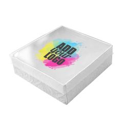 Swirl White Clear Lid Cotton Filled Box #33