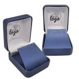 Blue Leatherette Earring Box