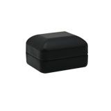 Black Leatherette Dual Jewelry Ring Box, Holds 1 to 2 Rings