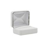 White Leatherette Dual Jewelry Ring Box, Holds 1 to 2 Rings