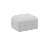 White Leatherette Dual Jewelry Ring Box, Holds 1 to 2 Rings