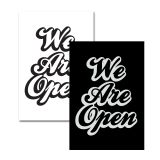 We Are Open Business Store Front Window Restaurant Sign, 13