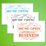 We Are Open Business Store Front Window Restaurant Sign, 19