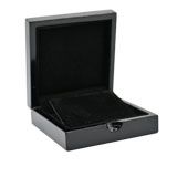 Large Premium Black Gloss Wood Earring Box