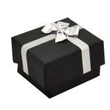 Black Paper Silver Bow-Tie Jewelry Ring Gift Packaging Boxes