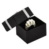 Black & Silver Ring Box | Bow Tie Box - Wholesale