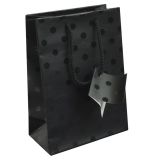 Black Polka Dot Gift Shopping Tote Bags with Handle, 4