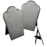 Steel Grey Leatherette Jewelry Necklace Easel, 5-1/4