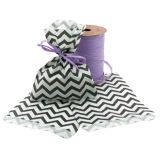 Black and White Chevron Gift Shopping Bags, 100 Per Pack, 6