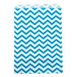 Blue and White Chevron Gift Shopping Bags, 100 Per Pack, 4
