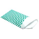 Teal and White Chevron Gift Shopping Bags, 100 Per Pack, 6