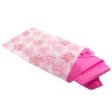 Pink Flower Print Gift Shopping Bags, 100 Per Pack, 8-1/2